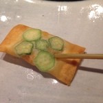 串かつ あーぼん - 海老とオクラの春巻き