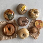 MIYA BAGEL - 料理写真:MIYAプレーン
塩バタープレッツェル
黒糖シナモン
仙台味噌くるみ
オレンジティークリームチーズ
ドライカレー
発酵バターの酵母スコーン