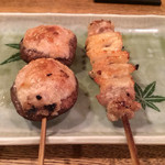 Kushi Yaki Dokoro Bin Chiyou - しいたけの肉詰め、かわ