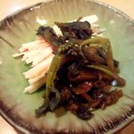 旬楽　飃 - 山葵菜と山芋のお通し.JPG