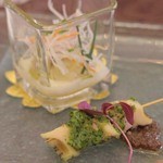 聖ヨゼフ館 - 蝦夷鮑とロースハムの香草パン粉焼き　オニオンソース