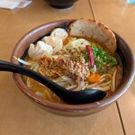 みそ屋 田所商店 - 山椒味噌ラーメン+大盛り+炙りチャーシュー1枚+海老ワンタン。