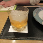 新宿割烹 中嶋 - 梅酒ロック　８００円