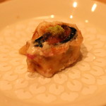 三谷 - 焼鮪の白子巻き には Champagne Etirnne Lefevre Brut Grand Cru を　(2015/03)