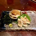 越後一会 十郎 - のど黒炙り刺し2種盛り　1,280円