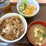 すき家 - 料理写真:牛丼 サラダランチセット