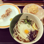 山下うどん - ぶっかけ 月見とろろ
                                おでん:牛すじ   天婦羅:かしわ