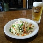 五郎八 - 野菜イタメ500円 一番絞り500円