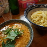 中華そば 中村屋 - '15/04　海老辛つけ麺(並)(味付玉子入)990円