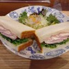 cafe HEART's - ハムレタスサンド＆サラダセットモーニング（ふわふわ食パンとアッサリマヨネーズと美味しいハムのサンドイッチ）