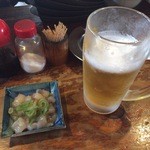 Tachibanaya - 生ビールとたこわさび
