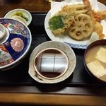 ほたて - 天ぷら定食。