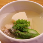 魚菜料理 縄屋 - 筍、アスパラ、蛤の炊きあわせ