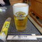 麦とろ和食 静 - キリン一番搾り生ビール：530円 (2015/3)