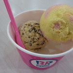 サーティワンアイスクリーム - 料理写真:スモールダブルカップ(トリプルフルーツガーデンとコーヒーコーヒーチップ)¥296、2015/4/24〜5/10