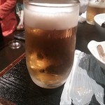 さかえ - 生ビールです。居酒屋ならやっぱり酒ですよね。(^^)