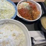 松屋 - 料理写真:うまトマロースかつ定食 ライス大盛