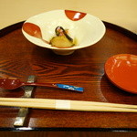 山玄茶 - 2015年4月　山芋・雲丹・蒸し鮑