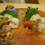 山玄茶 - 2015年4月　刺身、海老・イカ・まぐろ等