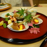 山玄茶 - 2015年4月　二人分のお料理　白子など、豪華です♪