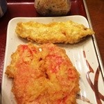 金比羅製麺 - とり天と紅生姜天