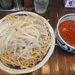 荒海 - 私が頼んだつけ麺特盛＆野菜小盛(2015.4.26)