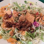 エルトリート - EL TORITO 西葛西店 ランチ チキン＆ビーフトスターダ コーントルティーヤを砕いてマゼマゼ