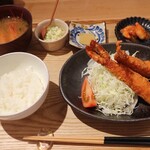 海老フライ武藤 - 天然エビフライ(2尾・食べ比べ)定食・タルタルソース