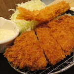 松のや - 料理写真:ロースかつ＆海老フライ1尾