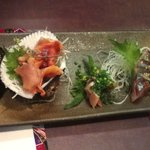 旬菜・季彩食楽 - 赤貝＆釣り鯖のお刺身