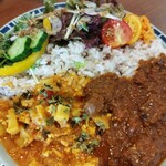 まっさんち - 鶏ひき肉のキーマカレー&ポークビンダル