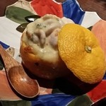 龢 - 【H26.12.13】広島牡蠣と鱈白子の柚子釜グラタン。