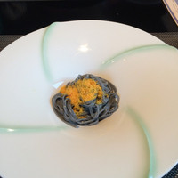 有馬 華暦 エクシブ有馬離宮 - 竹炭うどん。カラスミがかかっています。
