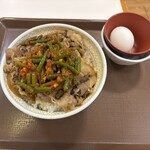 すき家 - 料理写真:ニンニクの芽牛丼大盛りとたまご