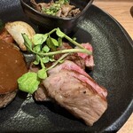 鉄板焼 九九 - 黒毛和牛ランプステーキ(100g)