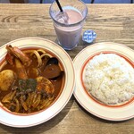 スープカレー ラマスパイス - 料理写真:シーフード250番+しめじ、アサイーラッシー