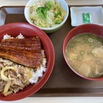 すき家 - 料理写真:うな牛・豚汁サラダセット ¥1,520
