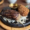 炭火ハンバーグ 肉焼き亭 - 炭火焼きハンバーグとエビクリームコロッケL