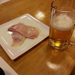 奥只見山荘 - 生ハム、ビール