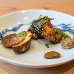 柚木元 - 2026.8 焼きすっぽん（喬木村産養殖すっぽん）ヤマドリタケのソテー すっぽん味噌 アカヤマドリタケのソース