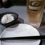 炭火串焼 こっこ屋 - 一番搾り＆大根おろし