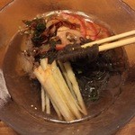 Sumibi Yakiniku Tajimaya - 冷麺はキムチも乗っていない状態なので、辛いものが苦手なわたしでも大丈夫
