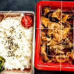 ドライブイン笠松 - 豚肉とナスとキノコ炒め(味噌味)定食  テイクアウト