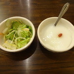 江南春 - サラダ、杏仁豆腐