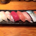 越前食房 酔ってけ家 - 寿司盛り合わせ