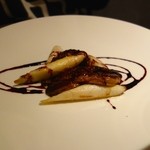 Restaurant OKADA - ［２回目］Entree：フランス産・フォアグラと白アスパラガスのムニエル ポルトソ−ス