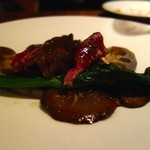 Restaurant OKADA - ［２回目］Plats：山口県萩産 見蘭牛のイチボステーキ マデラソース 季節野菜添え