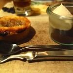 Restaurant OKADA - ［２回目］バナナとココナッツのタルト キャラメルチョコレートのミニパフェ添え