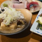 刺身と日本酒 波に千鳥 - 