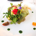 レストラン ペタル ドゥ サクラ - 前菜(ポテトとサーモンのブランダード、クレソンサラダ　ミモザ仕立て)